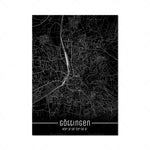 Map Black Line Poster