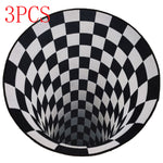 3D Geometric Round Carpet Vortex Illusion Rug