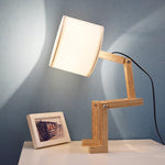 Small Machine Humanoid Table Lamp Wooden Table Lamp