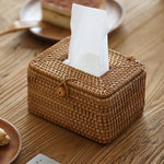 Handmade rattan tissue box