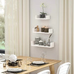 3-Piece Wood Shelf U-Shelf Set Wall-Mounted Decorative