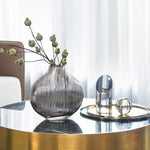 Silver Striped Glass Vase Flower