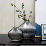 Silver Striped Glass Vase Flower