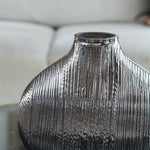 Silver Striped Glass Vase Flower