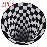 3D Geometric Round Carpet Vortex Illusion Rug