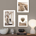 Nordic Poster Paris Hot Air Balloon Beach Grass Dandelion Wheat