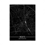 Map Black Line Poster