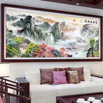 Handmade landscape cross stitch