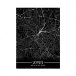 Map Black Line Poster