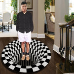 3D Geometric Round Carpet Vortex Illusion Rug