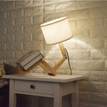 Small Machine Humanoid Table Lamp Wooden Table Lamp