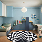 3D Geometric Round Carpet Vortex Illusion Rug