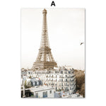 Nordic Poster Paris Hot Air Balloon Beach Grass Dandelion Wheat