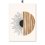 Line Leaves Geometric Abstract Boho