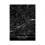 Map Black Line Poster