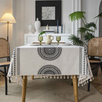Home Fashion Simple Bohemian Tassel Tablecloth