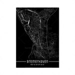 Map Black Line Poster