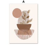 Line Leaves Geometric Abstract Boho